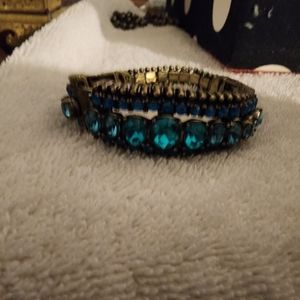 Teal Green Rhinestone Bracelet